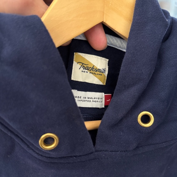 Tracksmith Trackhouse Sweatshirt Hoody, Navy, Large - Picture 3 of 6